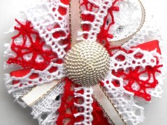 Brož z organzy fialová SLEVA z 69,-