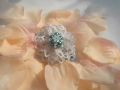 Brož z organzy fialová SLEVA z 69,-