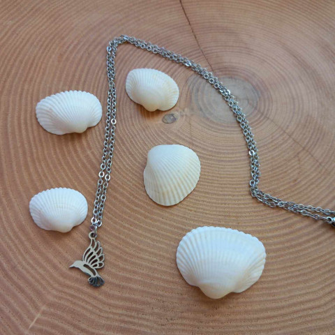 Kolibřík s řetízkem (nerez ocel) náhrdelník ptáček řetízek nerez kolibřík přívěšek nerez 