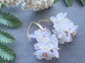Bílé květy - náušnice