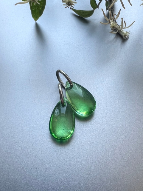 Zelené slzičky na výměnu kapka nerez ocel slza skleněná slzička steel 