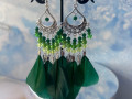 Peříčkové zelené náušnice