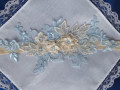 Podvazek ivory - modrý