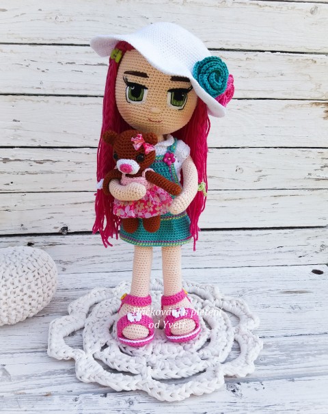 Mini medvídek a klobouček pro Rose medvídek háčkování klobouček vzor popis návod 
