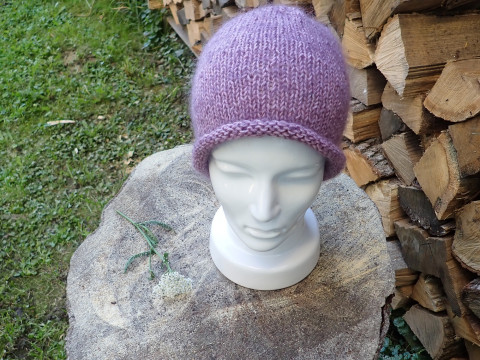 Violková čepice čepice lehká hřejivá 