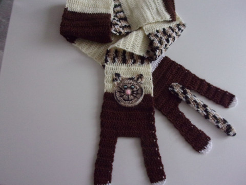 Šál kocour Otík háčkovaná kočička háčkovaný šála ozdoba aplikace šál kocourek 