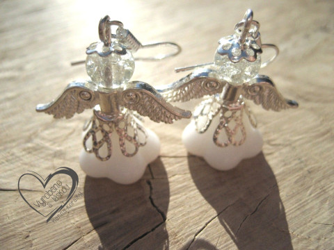 NÁUŠNICE - BÍLÝ ANDĚL - ANDÍLEK náušnice vánoční anděl andílek křídla andělíček andělé andílci andělíčci sváteční andělské 