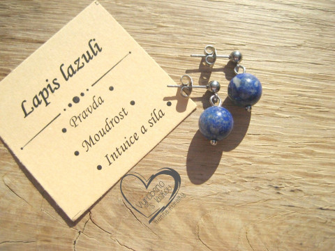 NÁUŠNICE PUZETY - LAPIS LAZULI náušnice minerál minerální pro alergiky puzetkové 