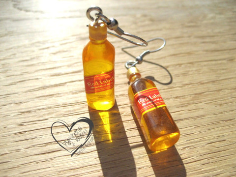 NÁUŠNICE - WHISKY ČERVENÁ vtipné sranda náušnice 