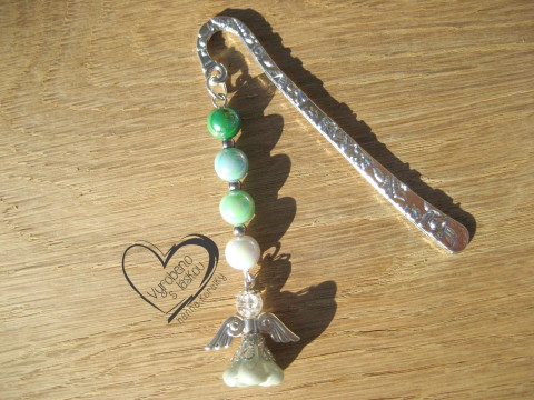 ZÁLOŽKA DO KNIHY - ZELENÝ ANDĚL záložka knížka anděl čtenář 