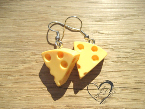 NÁUŠNICE - TVRDÝ SÝR veselé hravé sranda náušnice 