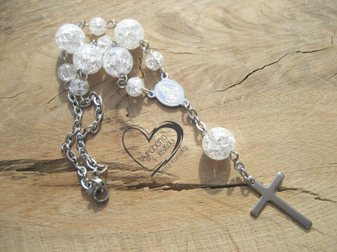 Růženec do auta - křišťál talisman růženec ochrana amulet ochranný do auta řidič autorůženec na cestách 