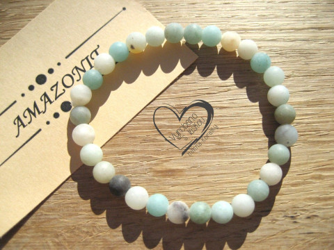 Náramek Amazonit matný 6mm náramek minerál minerální pro alergiky 