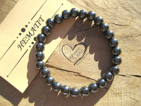 Náramek Hematit 8mm náramek minerál minerální pro alergiky 