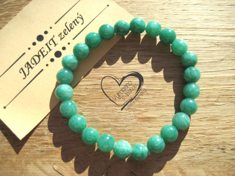 Náramek Jadeit zelený 8mm I. náramek minerál minerální pro alergiky 