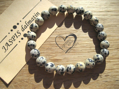 Náramek Jaspis dalmatin 8mm náramek minerál minerální pro alergiky 