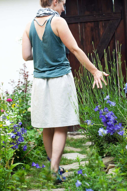 SUKÝNKA lněná (light grey) sukně lněná sukně 