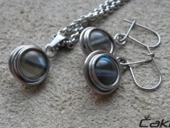 Nerezový přívěšek s larimarem