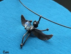 Nerezový přívěšek s larimarem