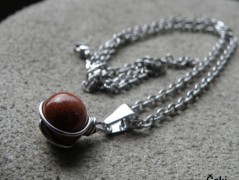 Nerezový přívěšek s larimarem