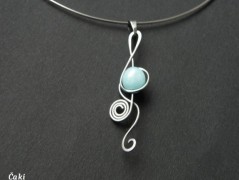 Nerezový přívěšek s larimarem