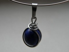 Nerezový přívěšek s larimarem