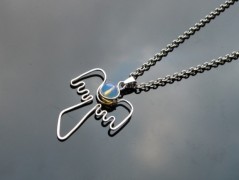 Nerezový přívěšek s larimarem