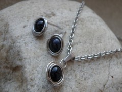 Nerezový přívěšek s larimarem