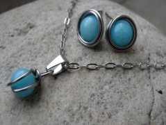 Nerezový přívěšek s larimarem