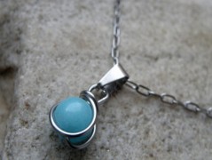 Nerezový přívěšek s larimarem