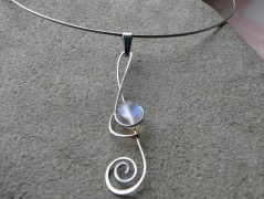 Nerezový přívěšek s larimarem