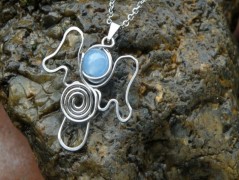 Nerezový přívěšek s larimarem