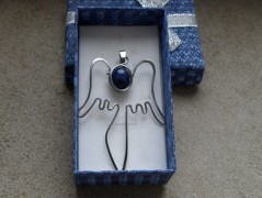 Nerezový přívěšek s larimarem