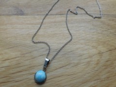 Nerezový přívěšek s larimarem