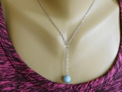 Nerezový přívěšek s larimarem