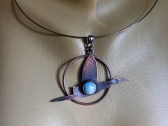 Nerezový přívěšek s larimarem