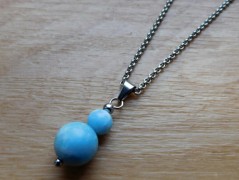 Nerezový přívěšek s larimarem