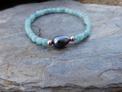 Nerezový přívěšek s larimarem