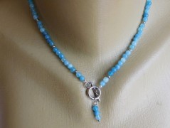 Nerezový přívěšek s larimarem