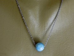 Nerezový přívěšek s larimarem