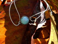 Nerezový přívěšek s larimarem