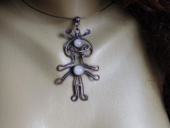 Nerezový přívěšek s larimarem