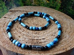 Nerezový přívěšek s larimarem