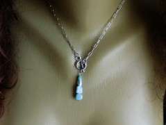 Nerezový přívěšek s larimarem