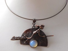 Nerezový přívěšek s larimarem