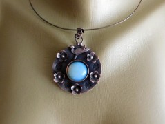 Nerezový přívěšek s larimarem