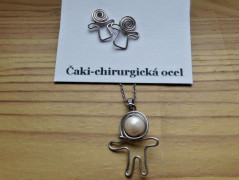 Nerezový přívěšek s larimarem