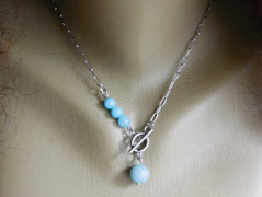 Nerezový přívěšek s larimarem