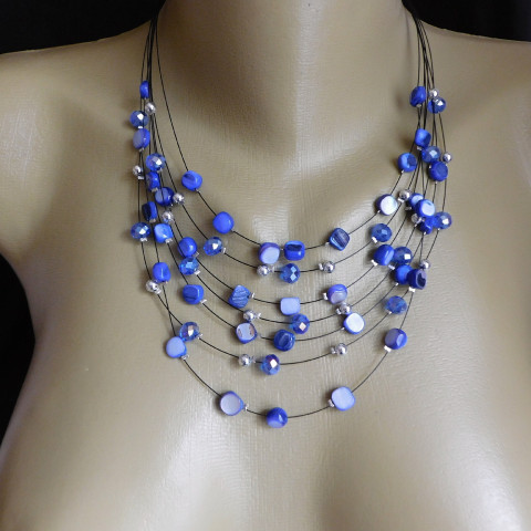 Náhrdelník - modrá perleť náhrdelník nerez barevná perleť 