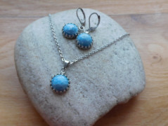 Nerezový přívěšek s larimarem